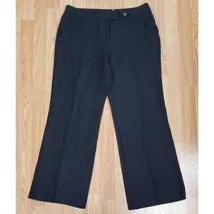 Calvin Klein size 8 linen blend wide leg mid waist pants black career whimsygoth